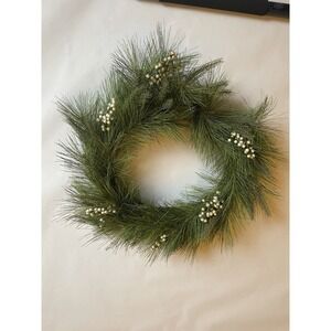 Christmas Wreath 16" Pine Needles And White Berrys Holiday Decor  Door Hang